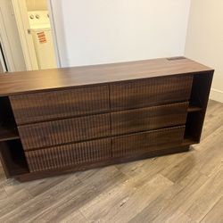 BRAND NEW Wayfair Dresser w/ Storage Shelves and Fluted Drawer Design