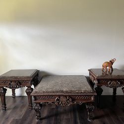 Large Marble Living Table Set, Ornate