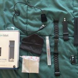Fitbit Charge 2 Heart Rate & Fitness Black with Charger + Brand New Bands
