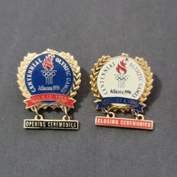 Vtg 1986 Atlanta Olympics Opening & Closing Ceremonies Lapel Pin
