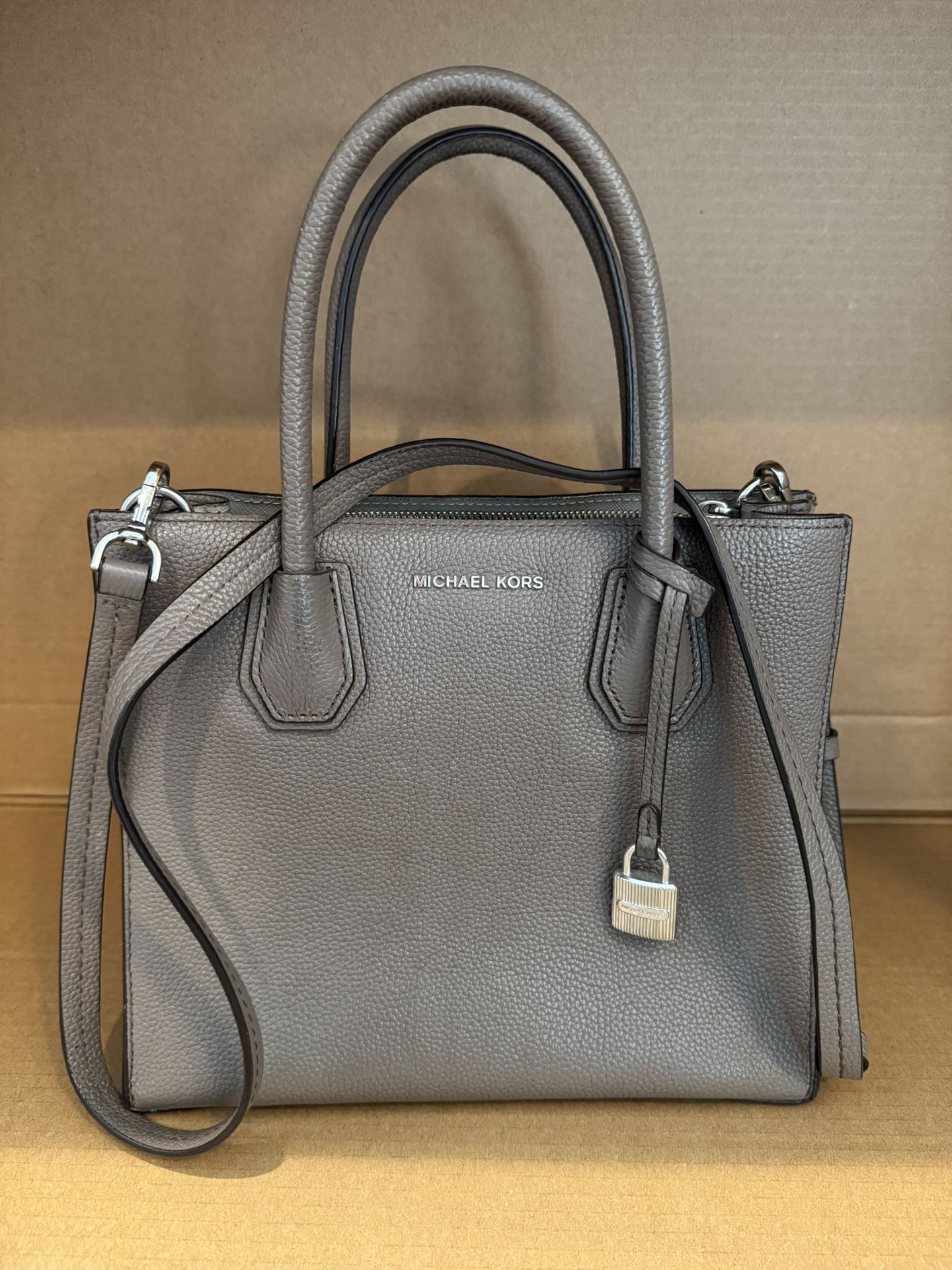 Michael Kors Gray Leather Mini Mercer Tote
