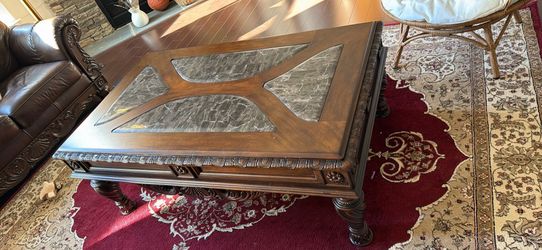 Northshore marble coffee table solid wood