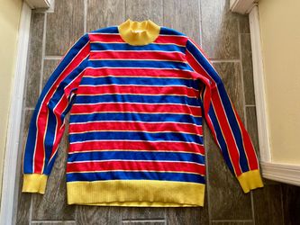 Adult Sesame Street Ernie Cosplay Knit Sweater Halloween