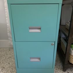 aqua blue 2 drawer file cabinet