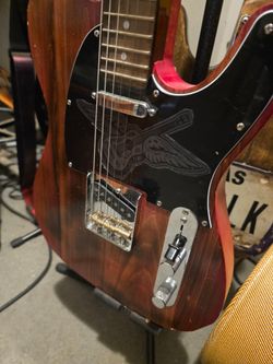 Custom Crimson Burst T-Style Partscaster – Unique Wood Grain