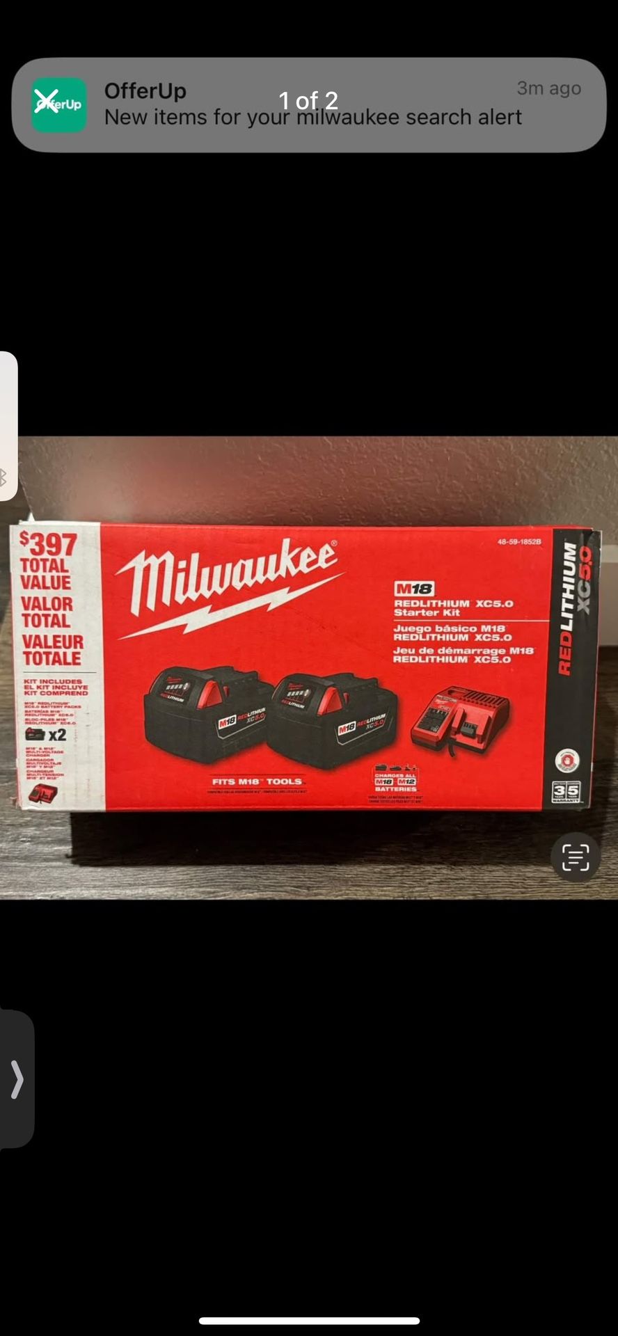 Milwaukee Batteries 5.0 Ah And Charger