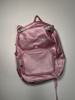 Cat Kitten Silk Satin Pink Bag Backpack