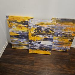 3 Wall art pieces 24"x16