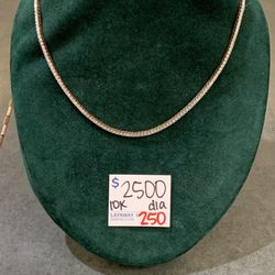 10k Diamond Tennis Necklace 