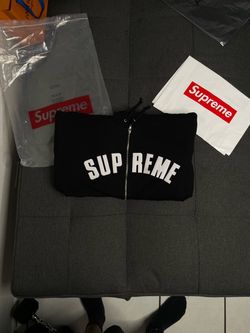 SUPREM black zip up hoodie