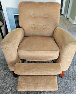 Yellow reclining arm chair