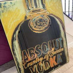 Andy Warhol Acrylic Art Absolut  Vodka 48” X 36” Bar Art
