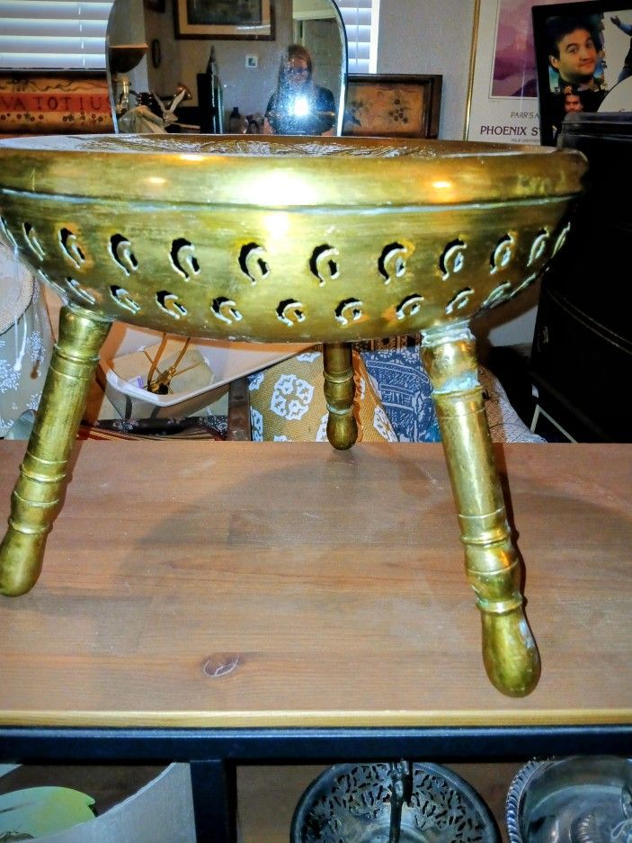 Persian 3 Legged Brass Stool