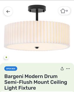 Bargeni Modern Drum Semi-Flush Mount Ceiling Light