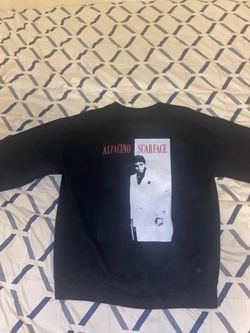 BLACK CREW NECK SCRAFACE SWEATER
