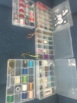 Appliqués, Beads, Buttons, Bangles, Thread, etc.