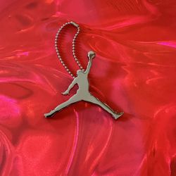 New, Nike Air Jordan Jump man Silver Metal Hang Tag w/keychain