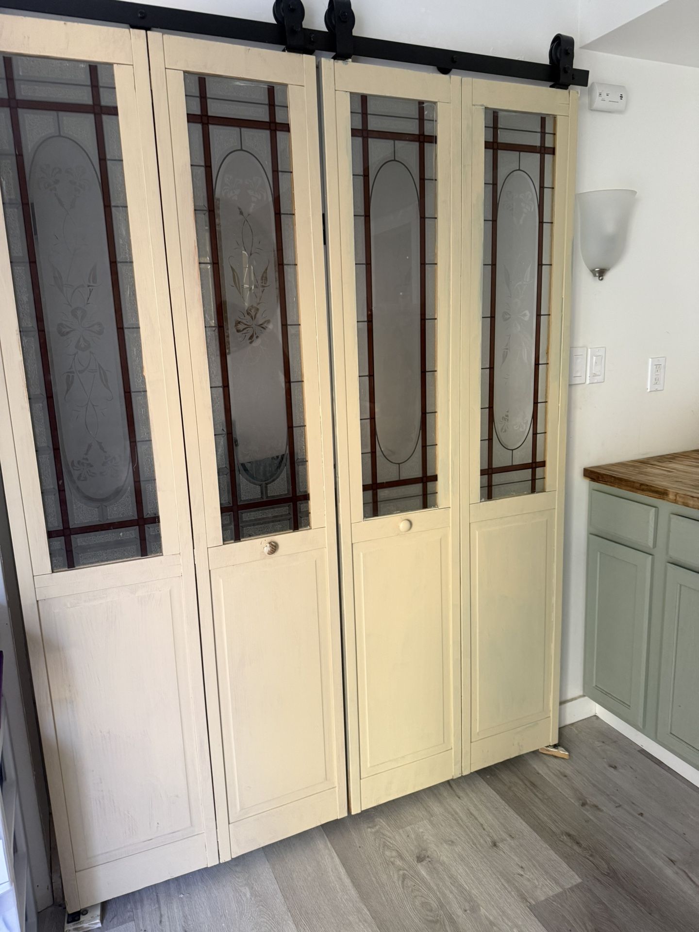 Double Barn Doors With Hard Ware Fits 5 Foot Opening  6.5 Feet Tall