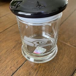 Glass Seahawk Candy Jar 