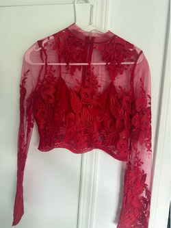 Beautiful two-piece embroidered lace dress.