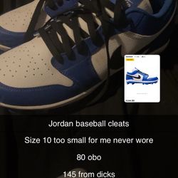 Jordan baseball cleats size 9.5