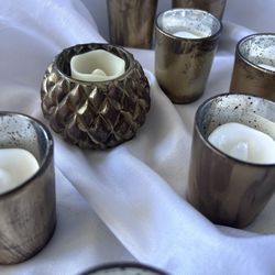 Gold Votives And Faux Candles
