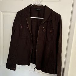 Style & Co Brown Lightweight Shirt Jacket size large 