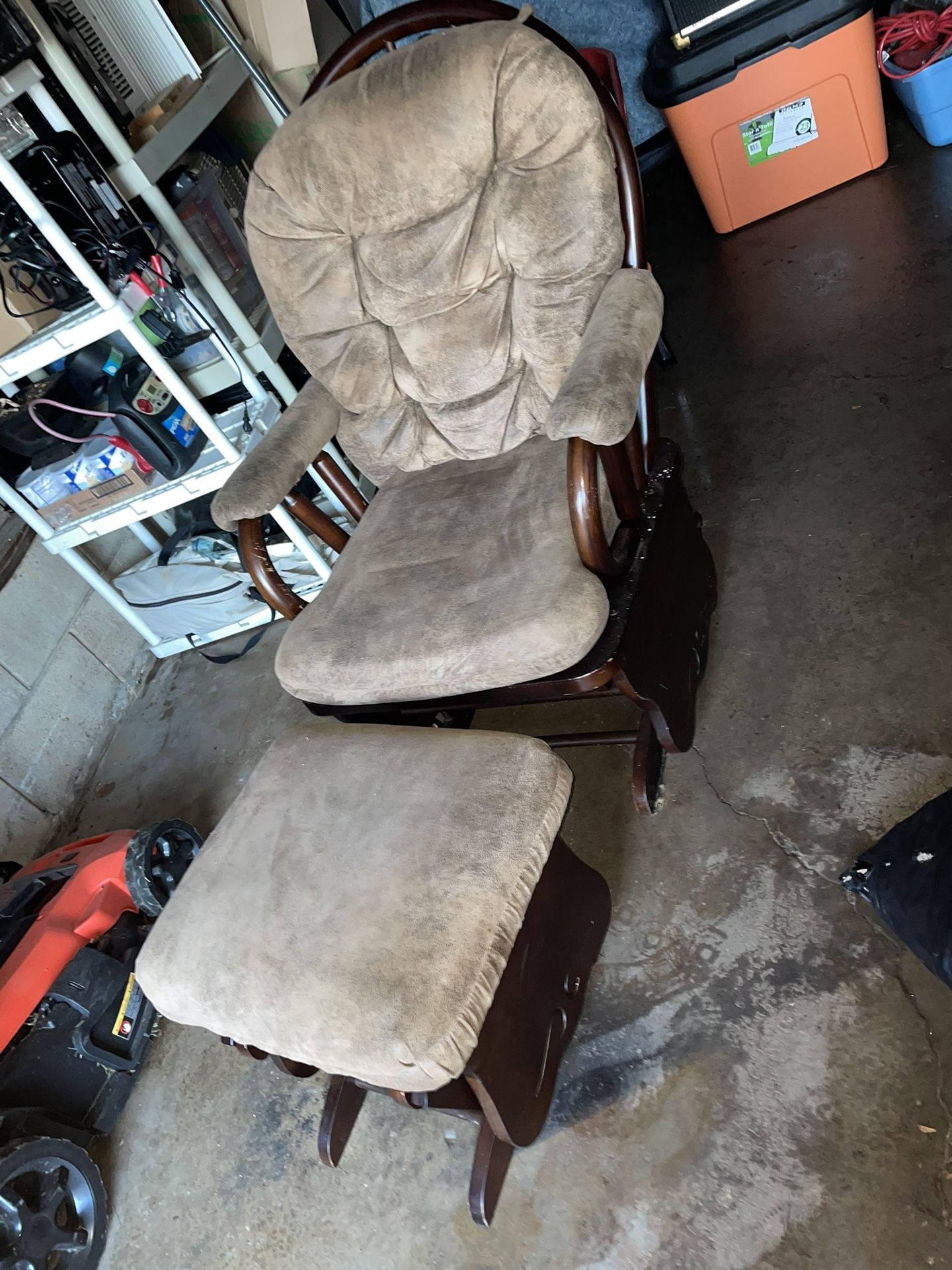 Rocking Chair With Rocking Foot Stool 