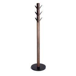Umbra Flapper Coat Rack Clothing Hanger Umbrella Holder and Hat Organizer Great for Entryway Black/Walnut 