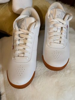Reebok white gum sole sneakers