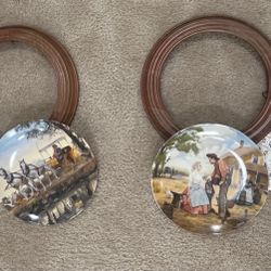 2 Bradford Exchange musical collector plates w/frames -Oklahoma series
