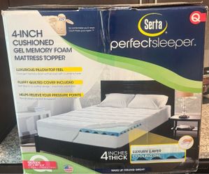 Serta Perfect Sleeper 4-Inch Gel Memory Foam Mattress Topper Queen