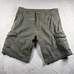 Kuhl Shorts Men’s 36 Green Ambush Cargo Cotton Nylon Vintage Patina Dye #2923