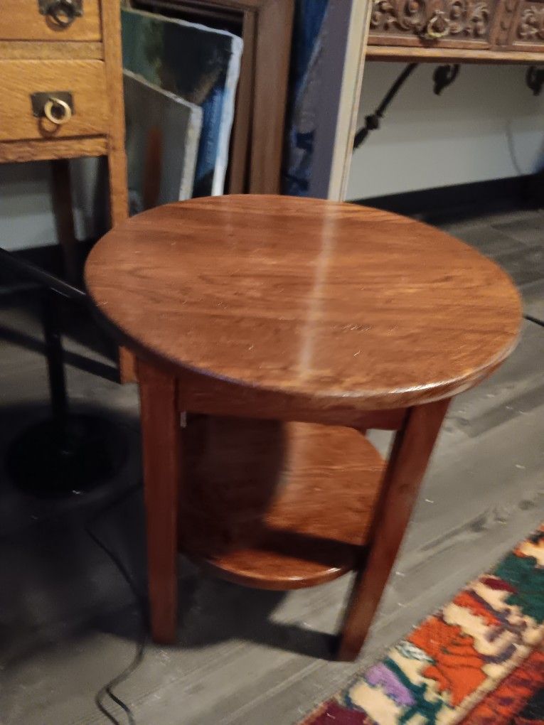 Antique Arts and Crafts Stickley ( Floating Shelf) Round Table