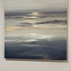 Abstract Nautical Sunrise Stretched Printed Canvas