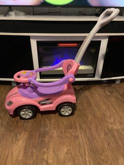 ChromeWheels Push Car for Toddlers — 3-in-1 Vehicle with Safety Bar, Mega Car-Style Ride-On Toy with Push Handle, Horn, Music, and Under-Seat Storage