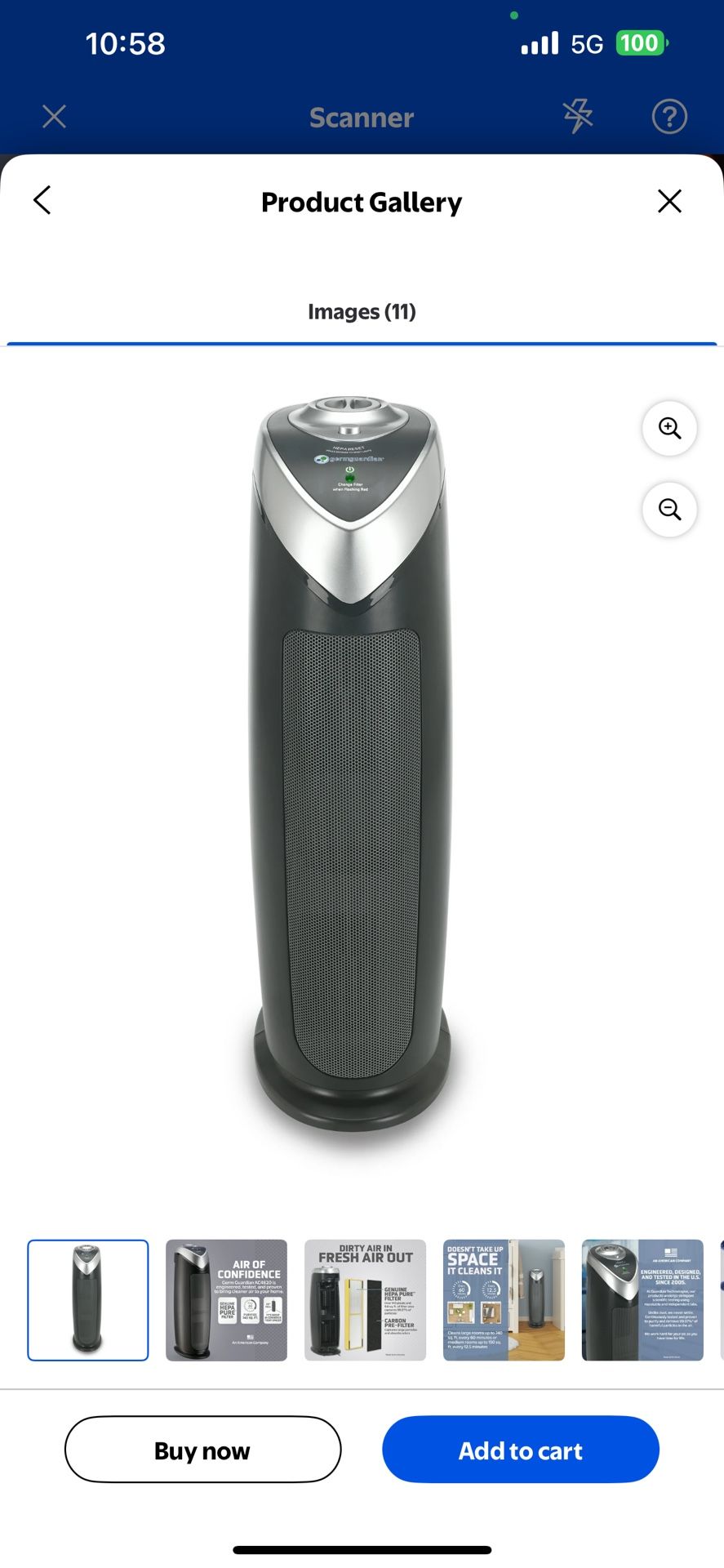 GermGuardian Air Purifier AC4820 with HEPA Filter, Removes Odors, Smoke, Mold, 740 sq. ft.