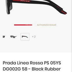  BRAND NEW Prada Linea Rossa PS 05YS DG002G 58 - Black Rubber DEAL TODAY ONLY 