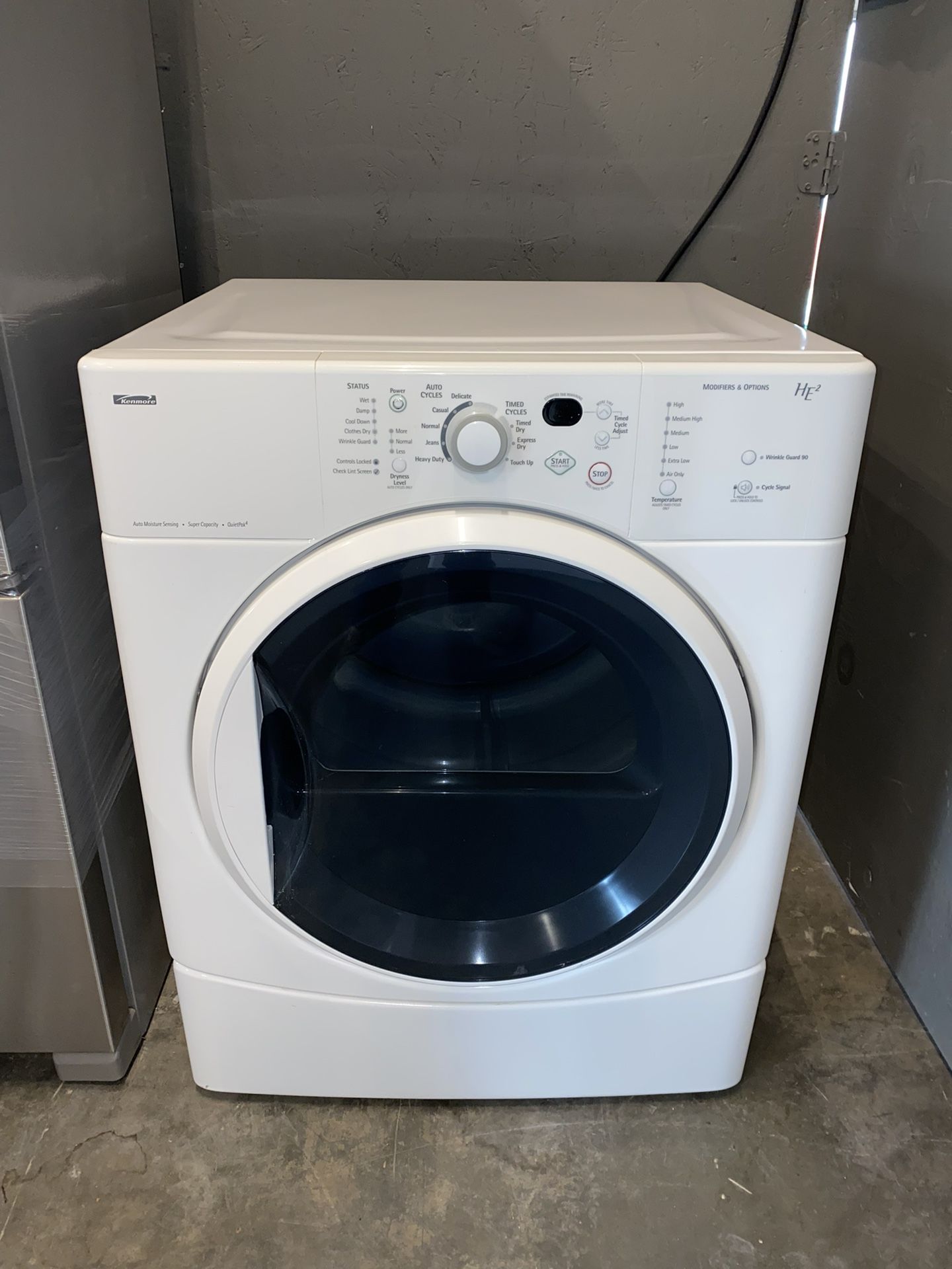 KENMORE LARGE CAPACITY DRYER STACKABLE 