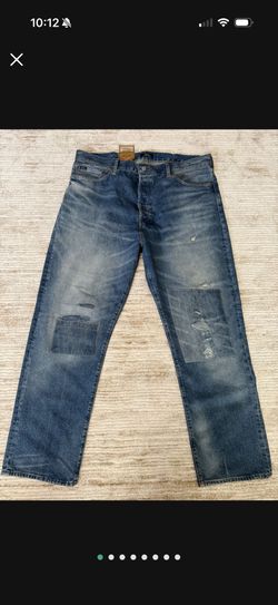 Brand New Polo Ralph Lauren Heritage Straight Distressed Jeans Mens Size 40X32