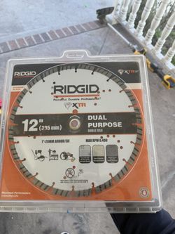 RIDGID 12 in. Masonry XTR Dual Purpose Cutting Segmented Rim Walk-Behind Diamond Saw Blade
