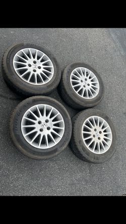 4 - 195/60r15 4x100 4x3.94 Stock Honda Civic Fit Scion Xa Xb Ia Yaris Miata Wheels Rims Good 90% Treads Tires