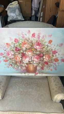 Beautiful hand-painted floral art work