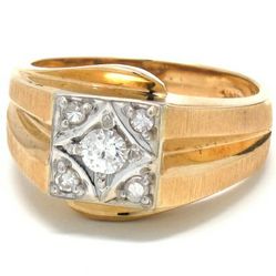 Mens Diamond/14K Gold Fashion Ring