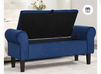 Blue Bench Ottoman w/Storage