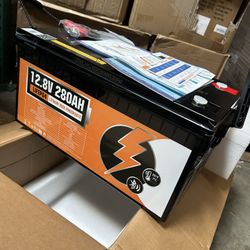 ECO-WORTHY 3584Wh 12V 280Ah LiFePO4 RV Battery w/Bluetooth & Low Temp Cutoff - Built-in 200A BMS - Deep Cycle for Camper, Trailer, Off-Grid, Solar Sys