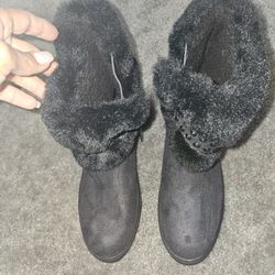 Blackcraft Akasha Black Faux Fur Ankle Boots 