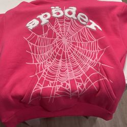 Sp5der Legacy Hoodie 'Pink/White' Size Medium