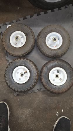 4 New Wheels For Go Karts, Material Handling or What Ever Your Need May Be $80.00
