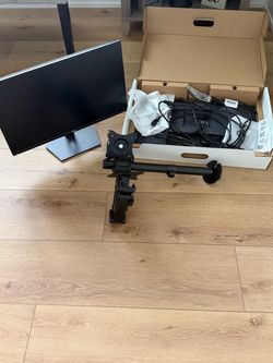 Two Dell 24”  Monitors with Dual Desk Mount